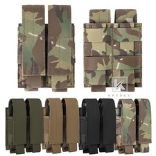 KRYDEX Tactical 9mm Double Magazine Pouch - Modular Single/Double Stack w/ MOLLE