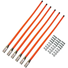6PK 36" Snow Plow Guides Stakes Markers Safety Orange Bolt On w/ Hardware