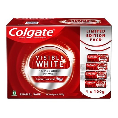 Colgate VISIBLE WHITE Teeth Whitening Toothpaste -1 Shade Whiter in 1 Week -400g