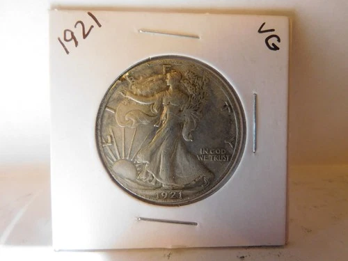 1921 Walking Liberty 90% Silver Half Dollar-VG Circulated Condition-Key Date