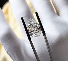 Certified 10.00 Ct Pear Cut Natural D Color Loose Lab Grown CVD Diamond VVS1