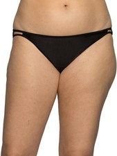 Vanity Fair Women's Illumination String Bikini Panty 18108, 7, Midnight Black