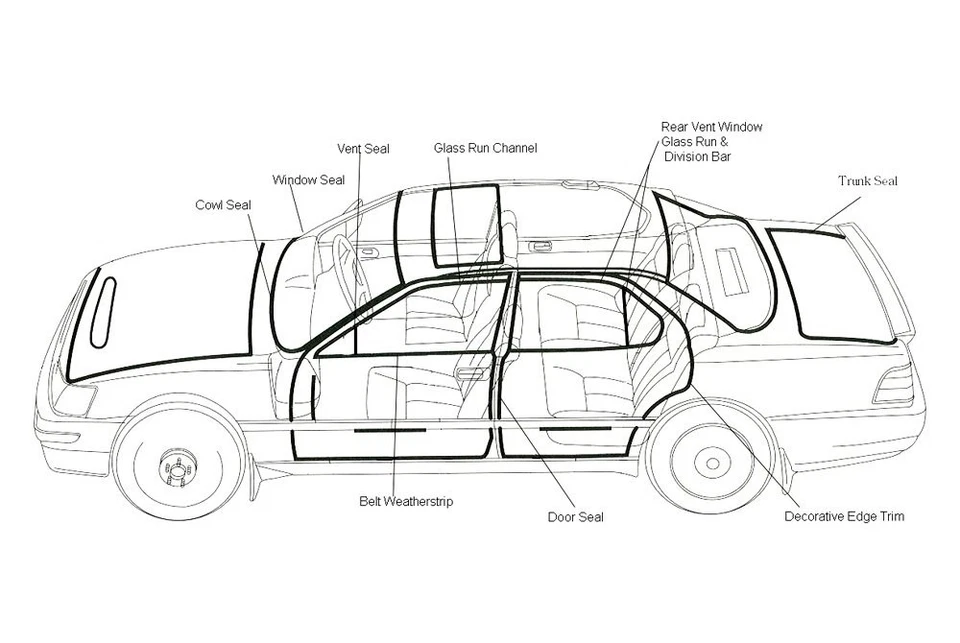 For Ford F-250 Super Duty 99-16 Door Seal Kit Front & Rear Driver & Passenger Foto 3 de 4