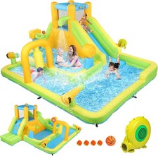 8-1 Inflatable Bouncy Castle Water Slide Deep Pool Climbing Wall Obstacle Course