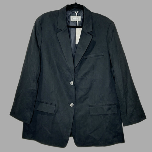 Blazer Everlane The Tencel de gran tamaño negro 2 botones delanteros L/S para mujer 16 nuevo con etiquetas - Imagen 1 de 12