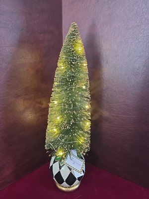 Mackenzie Childs Emerald Luxe Lg. Illuminated Bottle Brush Tree 19.5''