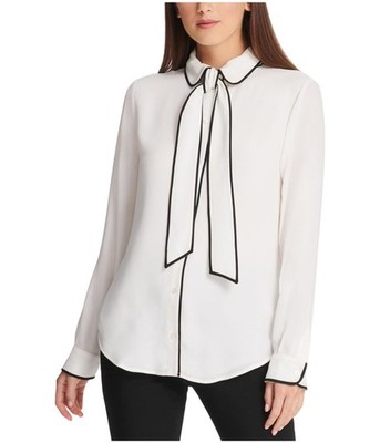 DKNY Womens Two Tone Shell Blouse