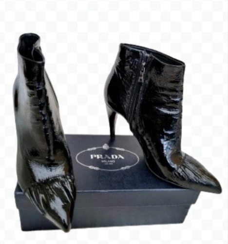 Prada Authentic Lady's Patent Leather Ankle Boots Sz 39 UK 5 TO 6 VGC - Picture 1 of 15