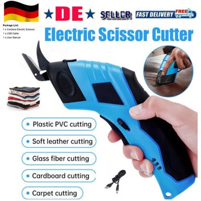 Akku-elektrische Schere Schneiderschere Stoff Leder Teppich Nähschneider