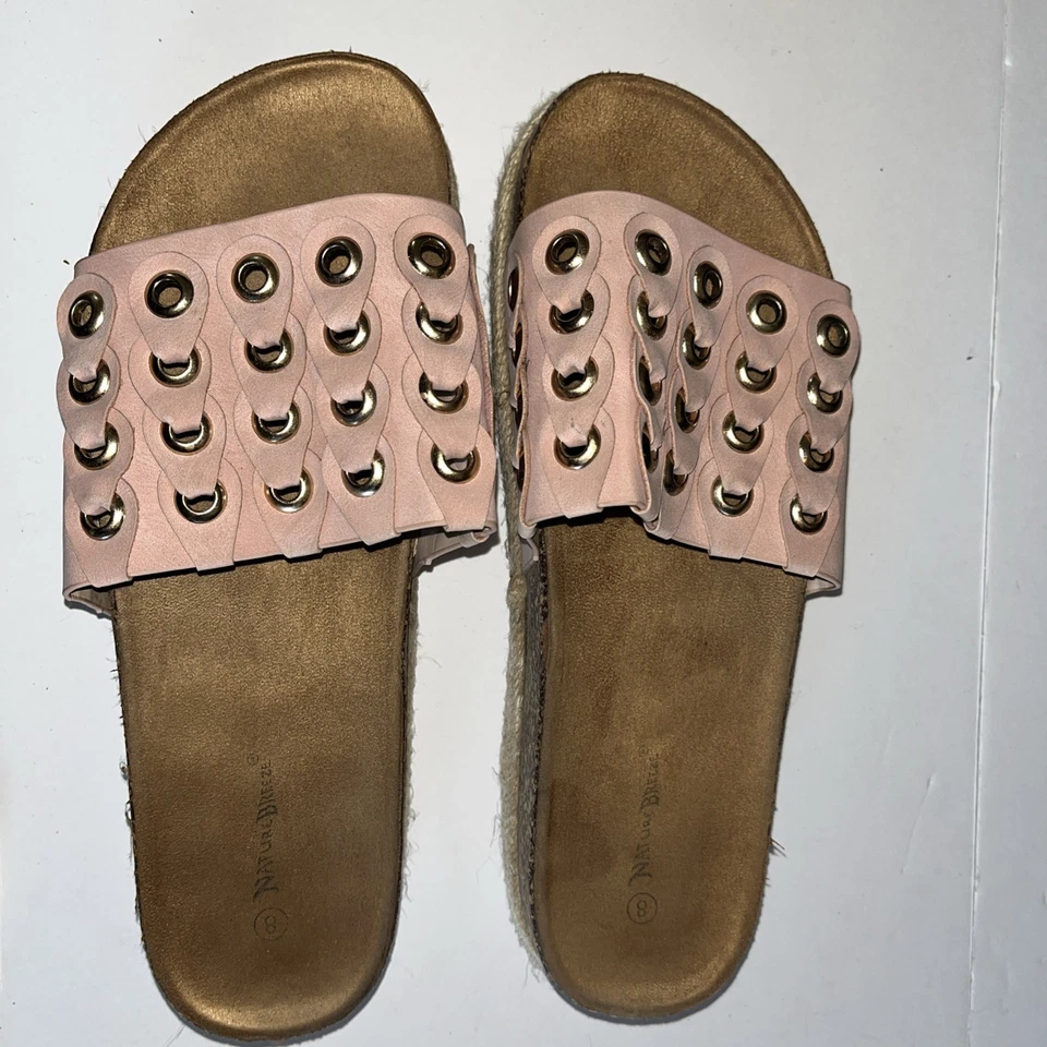 Nature Breeze Rosa Gamuza Metal Ojal Pisos Ligeros Estacionales Informales Comodidad Foto 3 de 4