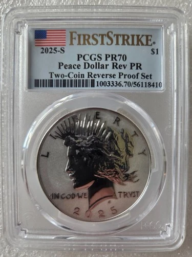 2025-S FIRST STRIKE Reverse Proof Peace Dollar PCGS PR70