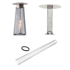 Tubo Vetro di Ricambio per Stufa Patio Piramide a Gas Fiamma Libera 107 cm Ø 12