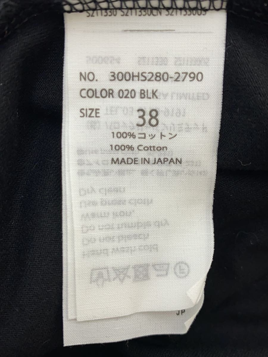 ENFOLD◆SCREW-SLEEVE PULLOVER/38/コットン/BLK/無地/300GS280-0800 ENFOLD OTHER MEMORY-HEM PULLOVER 38 COTTON Black SOLID