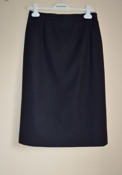 Women Peter Hahn Skirt Black Wool 40 / L / 48 #C8C1