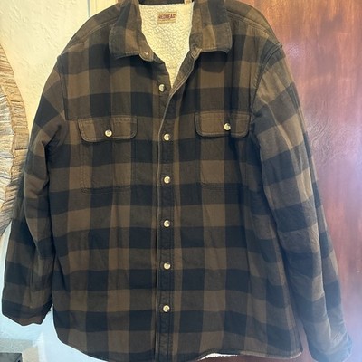 Red Head Shacket Men's 2XLT Brown Canvas Flannel Shirt Heavyweight, Lined