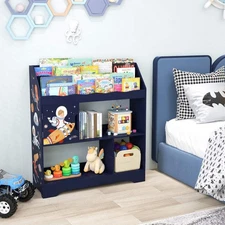 NNECW Toy Storage Organizer Display Stand for Playroom-Blue