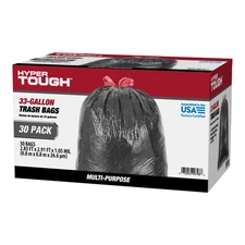 33-Gallon Drawstring Multipurpose Clean-Up Trash Bags, 1.05 MIL, 30 Bags