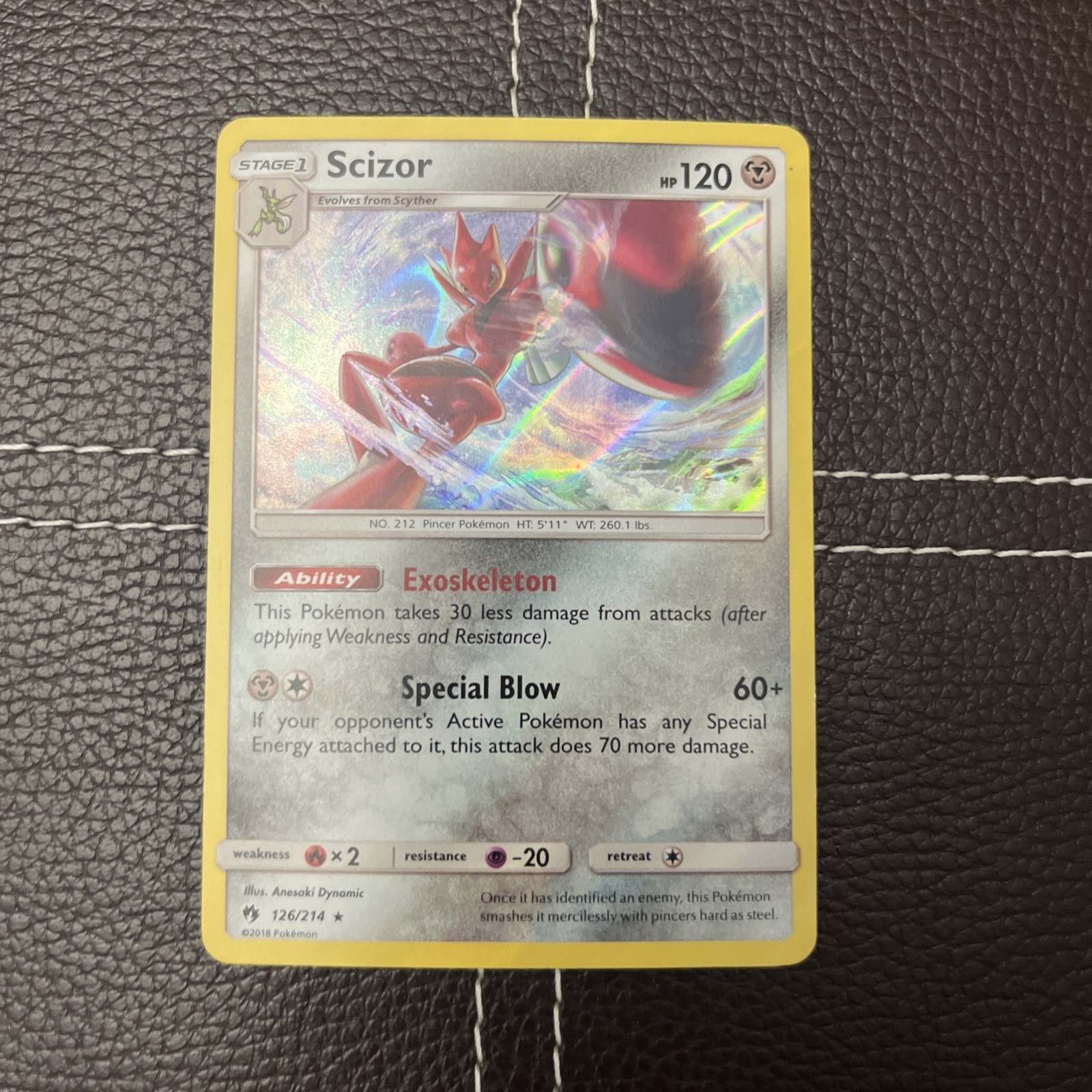 Pokemon TCG - Scizor - 126/214 - Lost Thunder - LP Holo Rare (2018)