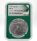 2024 American Silver Eagle NGC MS70 Green Label US Mint Sealed Box 1oz Silver