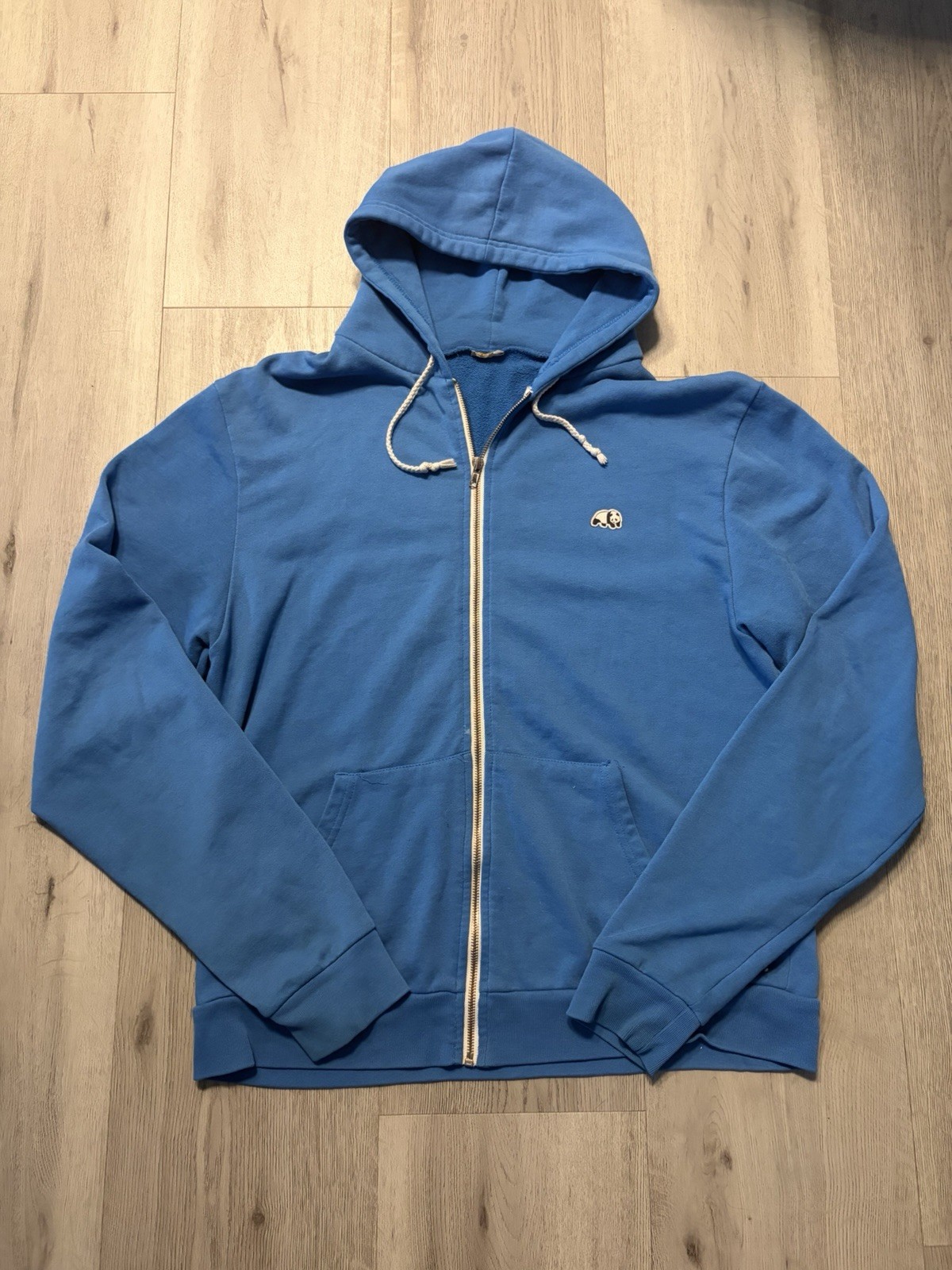 Hoodie Sweater Mens L Blue Full Zip Skate Y2k Sk8