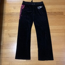 Juicy Couture Pam Gela Bloomies Velour Sweatpants Black Girls Youth Size 14