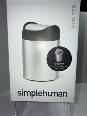 Simplehuman 1.5 Liter / 0.4 Gallon Mini Countertop Trash Can-Brushed Stainless