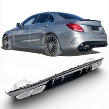 Diffusor + Auspuffblenden (SCHWARZ) passt für Mercedes W205 S205