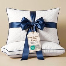 Shredded Memory Foam Pillows Queen Size Set of 2, Medium Firm Bed Pillow for ...