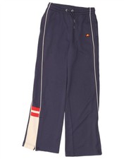 Ellesse Womens Tracksuit Trousers UK 8 Small Navy Blue Colourblock Cotton AH07
