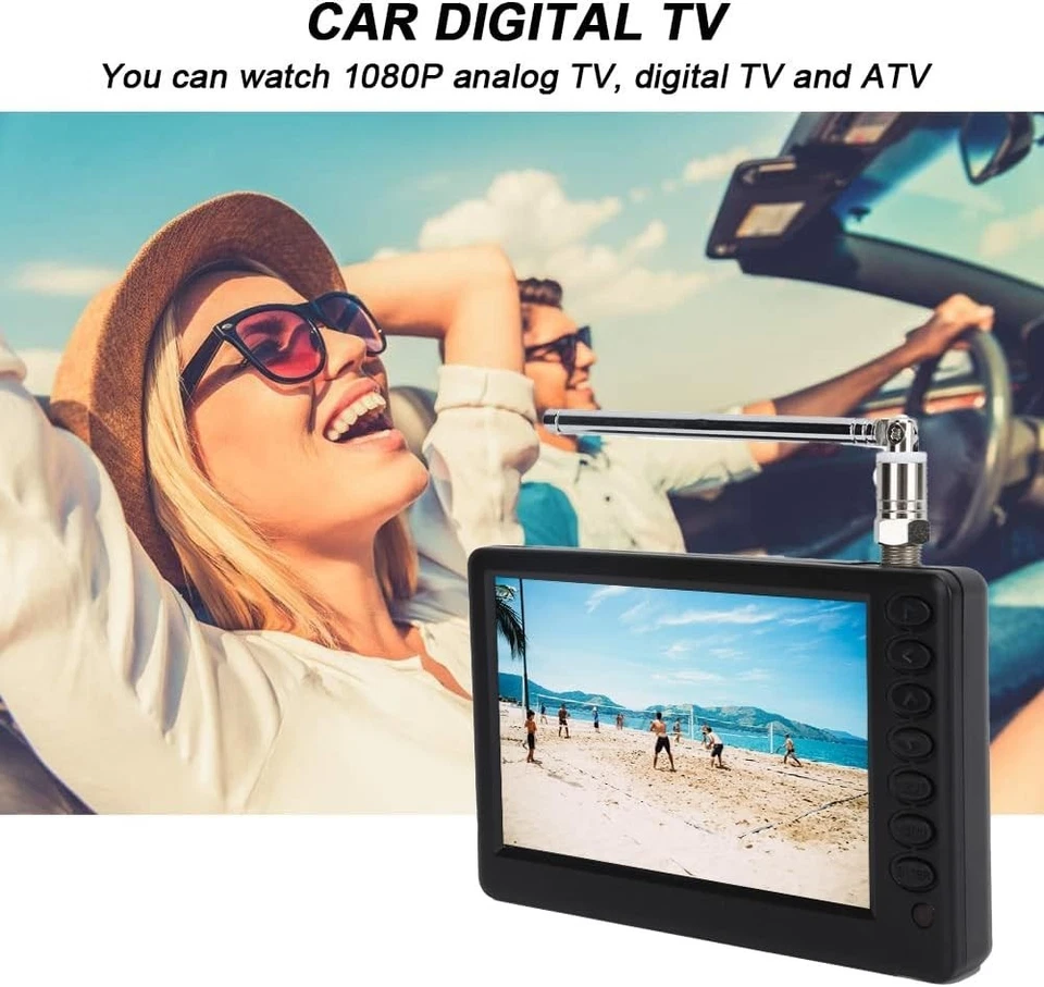 5'' Portable Mini Digital TV, 1080P 2 in 1 with FM Radio, Rechargeable Batter... - Image 3 of 4