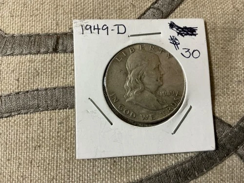 1949-D Franklin Half Dollar 90% fine silver ungraded & uncertified