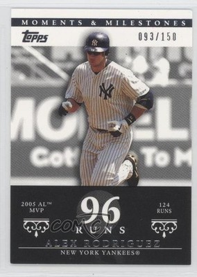 2007 Topps Moments & Milestones 93/150 Alex Rodriguez (2005 AL MVP 124 Runs) 0a1