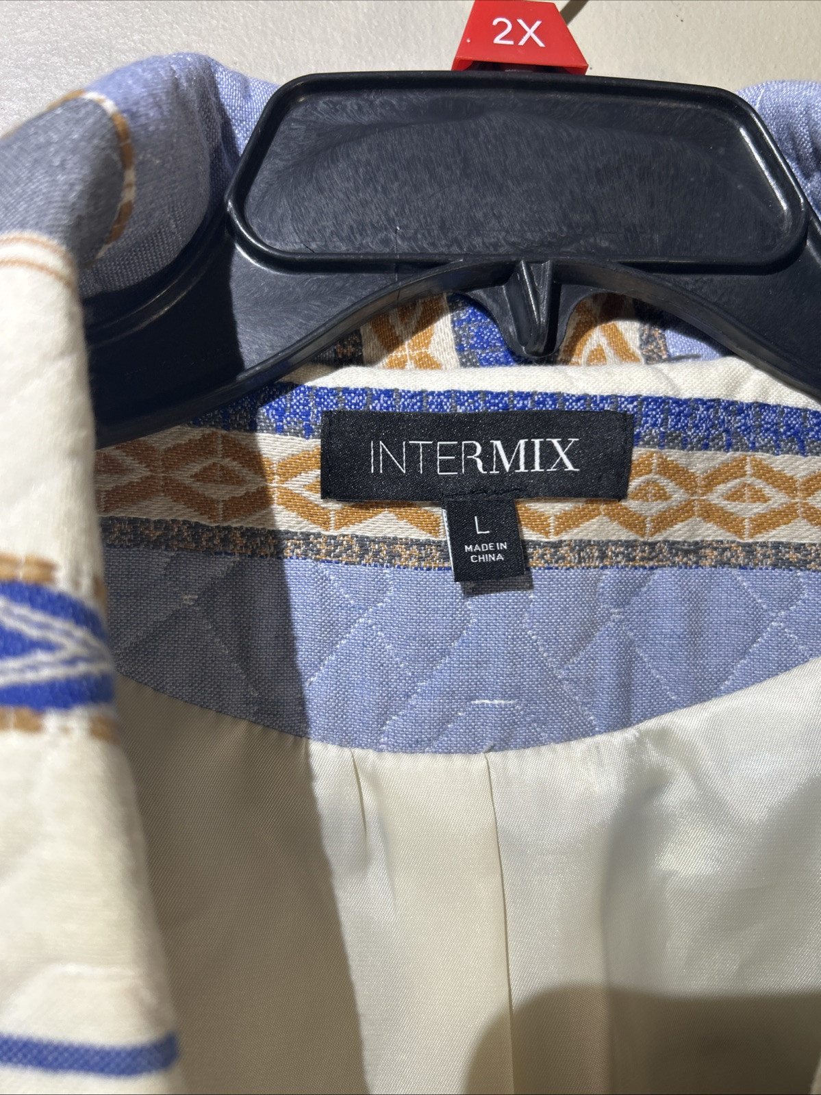 Intermix Quilted Multicolor Jacket Size Large & S… - image 4