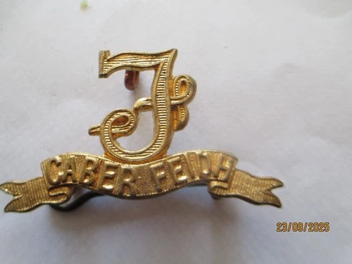 BRITISH ARMY SEAFORTH HIGHLANDERS BRASS  WW2 COLLAR BADGE