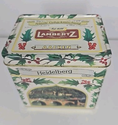 Lambertz Musical Christmas Cookie Tin Vintage Plays White Christmas German