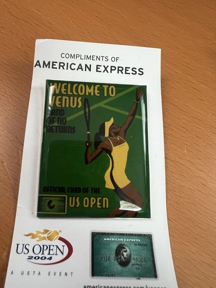 Andy Roddick Agassi Venus 2004 US Open Tennis Pin AMEX Set Of 3 Rare Plus 1 - Image 2 of 4