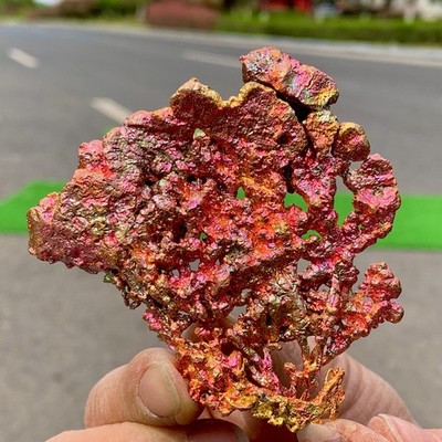 110G Rare!! iridescent Native Copper crystal mineral specimen