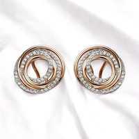 Ohrstecker 925 Sterling Silber Rotgold Vergoldet 92 Zirkonia Ohrringe