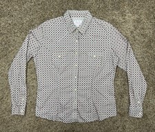 Panhandle Women Sz Medium Pearl Snap Western Shirt Geometric Cowgirl Pocket