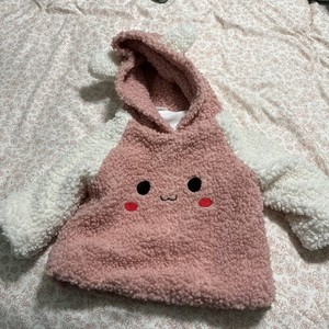 3t Girl Hoodie Fuzzy Smily Face Pink