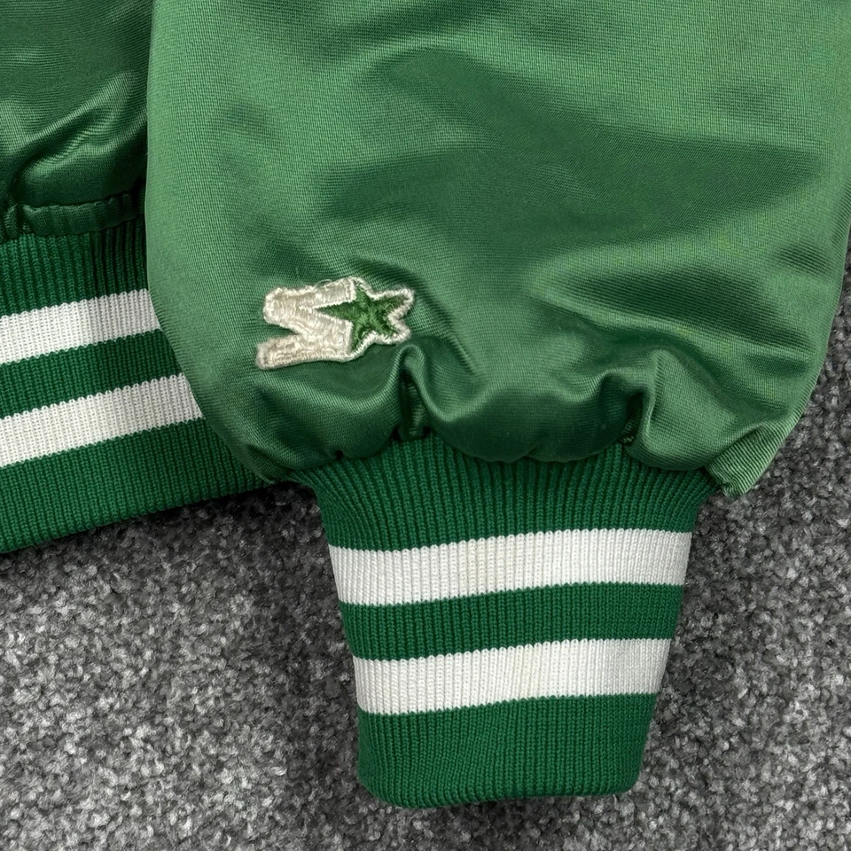 Chaqueta Boston Celtics Hombres XL NBA Baloncesto De Colección Años 90 Starter Satinado Verde Pájaro Foto 3 de 4