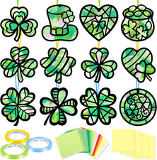 40PCS St. Patricks Day Crafts Bulk: Paper Shamrock Suncatchers, Saint Patrick'S