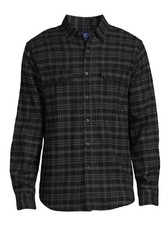 GEORGE Super Soft Flannel Shirt Size Small 34-36 Mens Plaid Black  Gray New