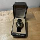Vintage Seiko Quartz World Time Alarm Chronograph 6M15-0029 Gold Watch w/ Box