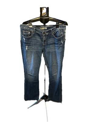 BKE Buckle Womens Jeans Size 32 Blue Sabrina Bootcut Stretch Distressed Low Rise