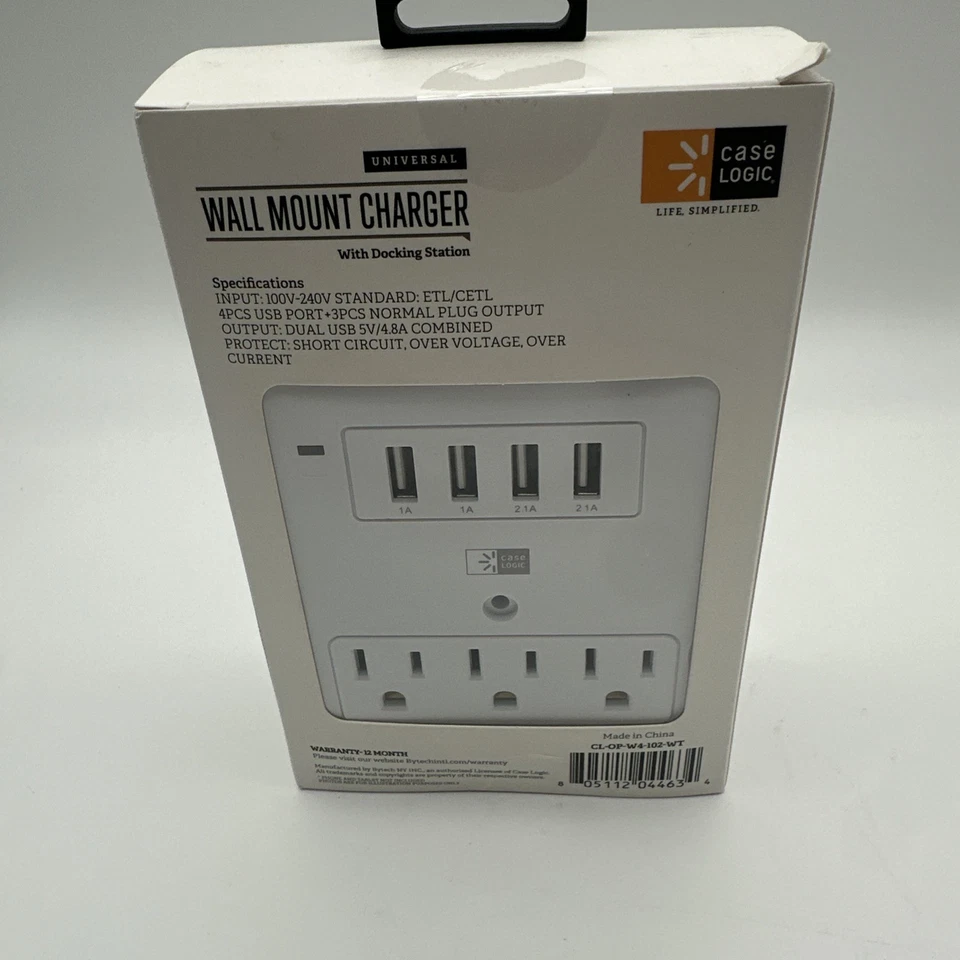 Case Logic Universal Wall Mount Charger With Docking Station 4.8 Amp/24 Watts - Image 2 of 4