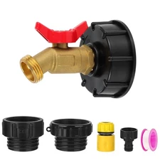 3-Size 275-330 Gallon IBC Tote Hose Adapter 1/2" Male NPT Inlet ×3/4" Male GH...