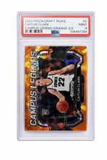 2024 Prizm Draft Picks Caitlin Clark Campus Legends Orange Ice #5 PSA 9