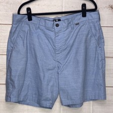 Hurley H2O-Dri Mens Blue Heathered Walkshorts Casual Shorts Size 38