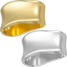 2Pcs Silk Scarf Ring, Metal Silk Scarves Shawl Clip, Minimalist Geometric Scarf